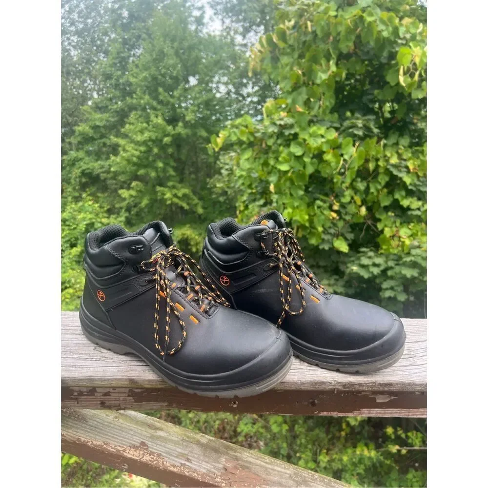 SAFETY LOONG Composite Toe Boots Men Waterproof Leather, Lace Up Non Slip Light